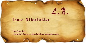 Lucz Nikoletta névjegykártya